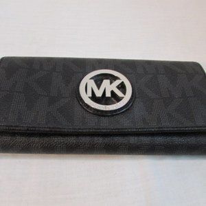 Michael Kors Black Coated Leather Wallet